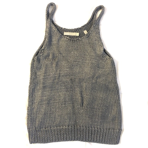 Vince Tops - Vince Cable-Knit Silk Crop Tank Top